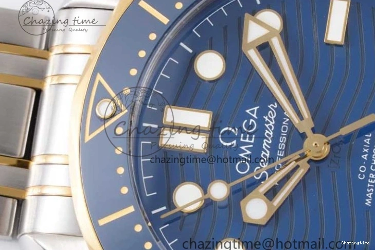 0522 ZeroBulk Seamaster Diver 300M SS YG Blue Ceramic Bezel JVSF 1:1 Best Edition Blue Dial on SS YG Bracelet A 7784
